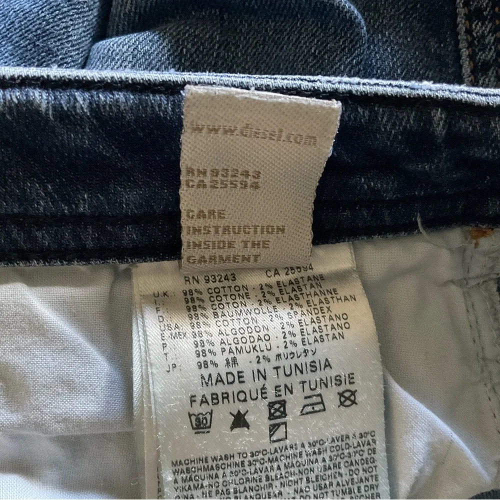 DIESEL Jeans Shioner Slim Skinny ORB80 Stretch Worn Faded Distressed Mens 36 32